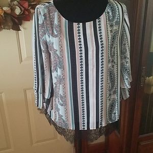 Chico's Lace Trim Blouse